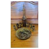 Wood Decanter Set with Plate