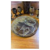 Wood Decanter Set with Plate