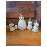 Vintage Ceramic Corn Husk Doll Figurines