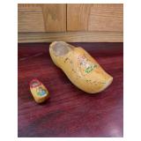 Vintage Dutch Wooden Clogs, One Small and One Normal