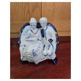 Vintage Blue and White Porcelain Figurine "Courting Couple"