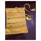 Yellow Silk Embroidered Jewelry Roll