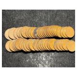 ROLL OF 50 US 1942-S WHEAT CENTS