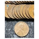 ROLL OF 50 US 1942-S WHEAT CENTS