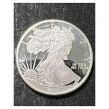 1 TROY OZ .999 FINE SILVER AMERICAN EAGLE DESIGNED ROUND