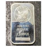 1 TROY OZ .999 FINE SILVER SUNSHINE MINTING BAR