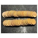 ROLL OF 50 US 1944-D WHEAT CENTS