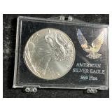 2018 AMERICAN SILVER EAGLE 1 TROY OZ .999 FINE SILVER IN CASE