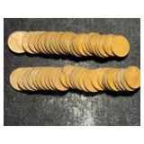 ROLL OF 50 US 1944 WHEAT CENTS