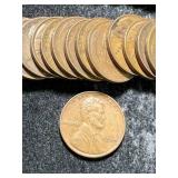 ROLL OF 50 US 1944 WHEAT CENTS