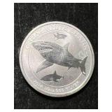 2014 AUSTRALIAN SHARK HALF TROY OZ .9999 FINE SILVER