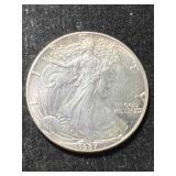 1987 AMERICAN SILVER EAGLE 1 TROY OZ .999 FINE SILVER