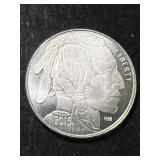 1 TROY OZ .999 FINE SILVER BUFFALO INDIAN ROUND
