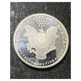 1 TROY OZ .999 FINE SILVER AMERICAN EAGLE DESIGNED ROUND