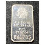 1 TROY OZ .999 FINE SILVER CALIFORNIA BAR