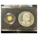 2023 JFK 60TH ANNIVERSARY HALF GRAM GOLD WITH 1 OZ SILVER COIN