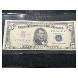 1953B US BLUE SEAL $5 SILVER CERTIFICATE