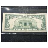 1953B US BLUE SEAL $5 SILVER CERTIFICATE