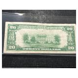 1928 US $20 REDEEMABLE IN GOLD NOTE