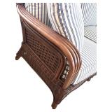 P - Lovely Rattan Sofa with Striped Cushions