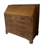 LL - Antique Oak Fall Front Secretary Desk