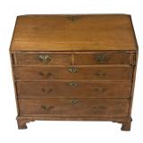LL - Antique Oak Fall Front Secretary Desk