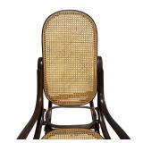 LLB - Vintage Cane Rocking Chair - Dark Wood with Caned Back & Seat