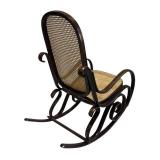 LLB - Vintage Cane Rocking Chair - Dark Wood with Caned Back & Seat