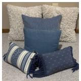 LLB - Accent Pillows - Six Blue & White