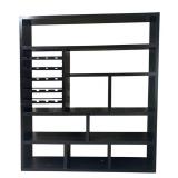 LL - Black Wall Shelf With Left-Slot Rack