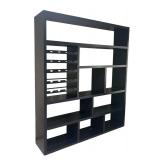 LL - Black Wall Shelf With Left-Slot Rack