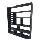 LL - Black Wall Shelf With Left-Slot Rack