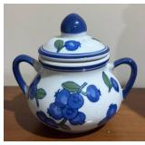 LL - Heartfelt Kitchen Creations Cookie Jar with April Cornell Creamer & Sugar Dish