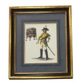LL - Napoleonic Soldier Print in Gilt Frame