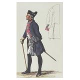 LL - Framed Napoleonic Soldier Print in Ornate Gold Frame