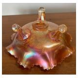 LL - Vintage Northwood Grapes & Cable Marigold Carnival Glass Bowl