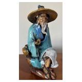 LL - Two Shiwan Mud Men Figurines - Pair of Chinese Ceramic Figurines