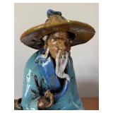 LL - Two Shiwan Mud Men Figurines - Pair of Chinese Ceramic Figurines