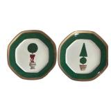 LL - Two Festive Mikasa Topiary Accent Plates