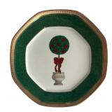 LL - Two Festive Mikasa Topiary Accent Plates