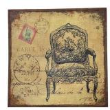 LL - Distressed Burlap Wall Art - Vintage Chair Print on Carte Postale