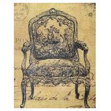 LL - Distressed Burlap Wall Art - Vintage Chair Print on Carte Postale