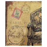 LL - Distressed Burlap Wall Art - Vintage Chair Print on Carte Postale