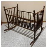 LL - Vintage Wooden Rocking Cradle