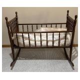 LL - Vintage Wooden Rocking Cradle