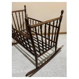 LL - Vintage Wooden Rocking Cradle