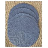 LL - Placemat Collection Assorted Styles: White Embossed Octagons, Blue Damask, Blue Braided Round and More
