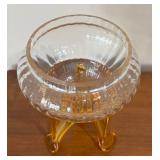 LL - Pier 1 Imports Brass Book Stand, Crackle Glass Nut Bowls and More