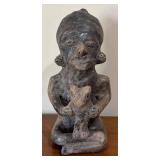 LL - Big Pre-Colombian Style Figurine with 2 Framed Prints