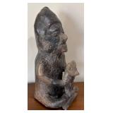 LL - Big Pre-Colombian Style Figurine with 2 Framed Prints